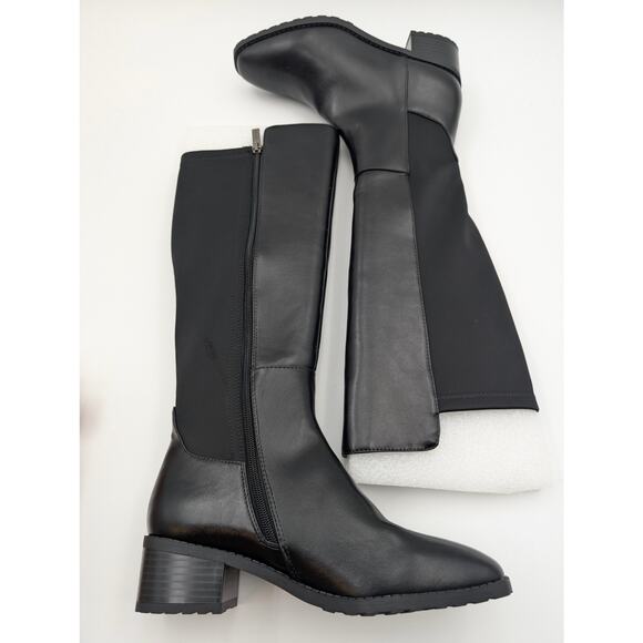 Anne Klein Stamford Knee High Boots Women's Almond Toe Black Size US7.5M EU38 - Picture 10 of 13